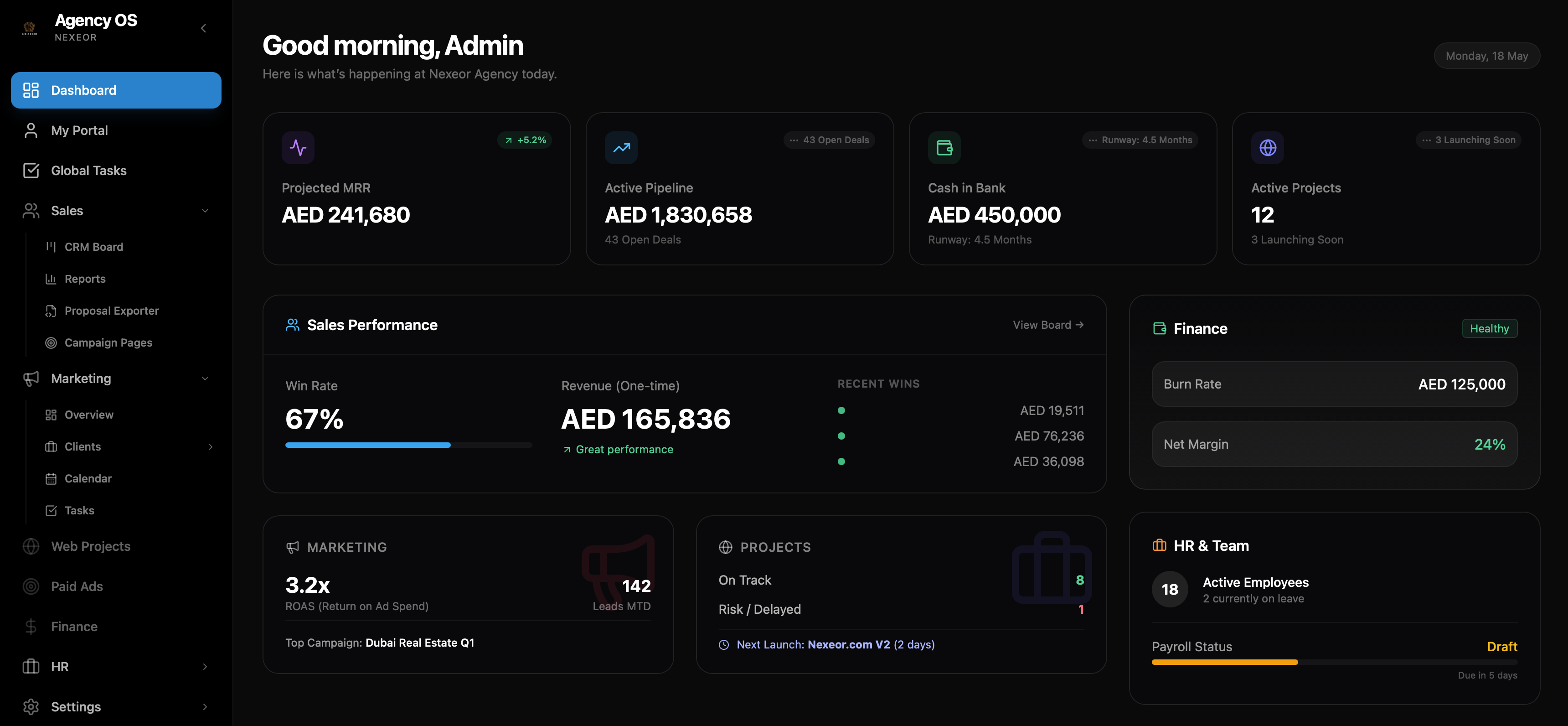 Nexeor OS Dashboard